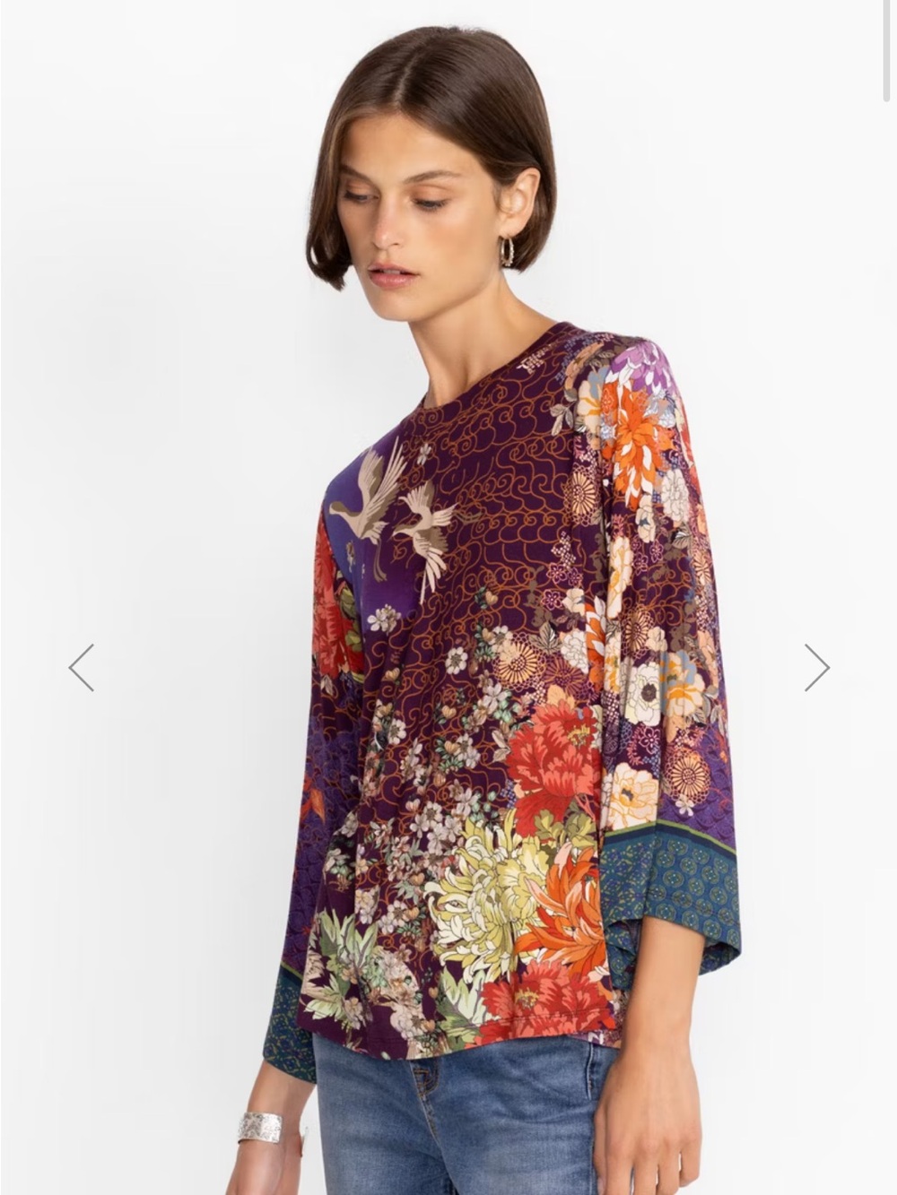 Johnny Was Phoenix Kimono Sleeve Tee - Picture 2 of 11